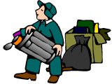 Man collecting rubbish bins